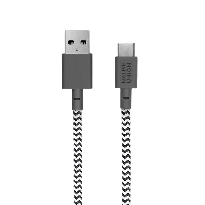 Native Union | USB-A to USB-C - Belt Cable 1.2M/4FT - Zebra | BELT-AC-ZEB-NP