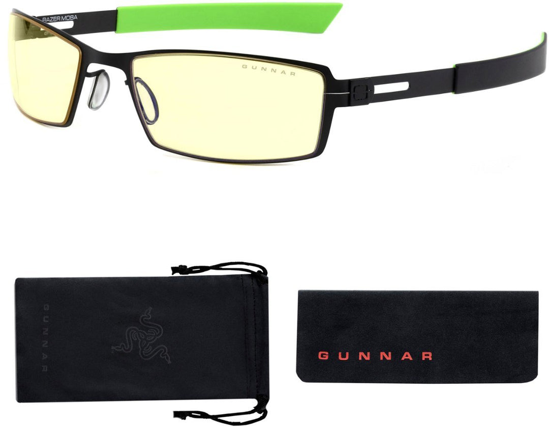 Gunnar | Razer Edition Moba Blue Light Glasses, Black Frame | RZR-30007