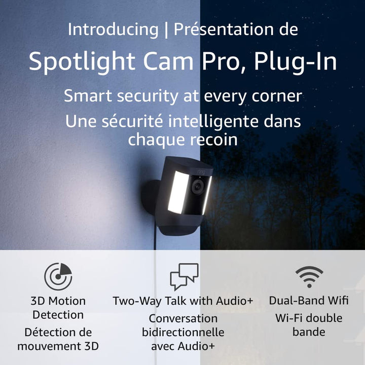 Ring | Spotlight Cam Pro, Wired - Black | B09DRWKZWJ