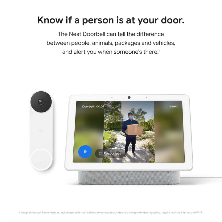 Google | Nest Doorbell Battery Wire-Free Video Doorbell - White | GA01318-CA