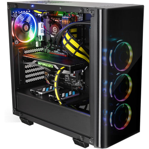 Thermaltake | View 21 Dual Tempered Glass ATX Black Gaming Mid Tower Computer Case | CA-1I3-00M1WN-00