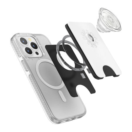 PopSockets PopWallet+ for MagSafe Round White/Clear 123-04