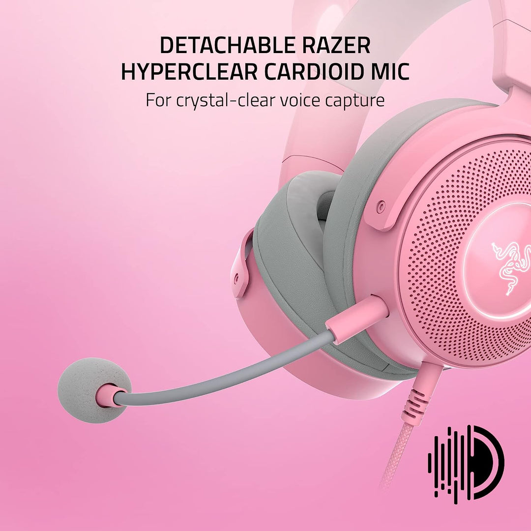 Razer | Kraken Kitty Edition V2 Pro Wired RGB Gaming Headset With Interchangeable Ears - Quartz |  RZ04-04510200-R