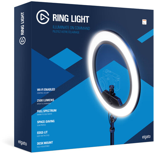 Elgato | Ring Light - Premium Edge-Lit Smart LED Ring Light RGBW | 10LAC9901