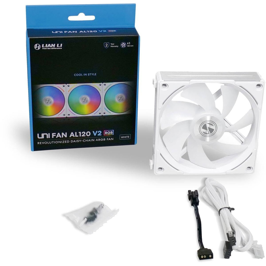 //// Lian-Li | UNI Fan AL120 V2 RGB 120mm Single Pack w/o Controller - White | UF-AL120V2-1W