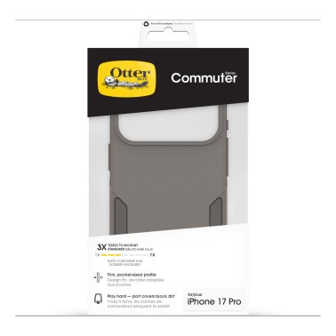 OtterBox | Commuter w/MagSafe iPhone 17 Pro + Camera Control Case - Grey Comfort | 77-98336