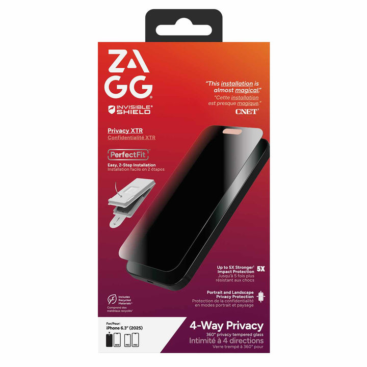 ZAGG | InvisibleShield Glass iPhone 17 Pro Privacy XTR Screen Protector | 200118665