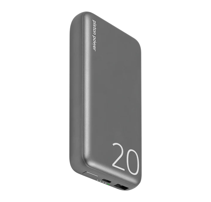 LOGiiX | Piston Power 20000 mAh Aluminum Power Bank - Graphite Grey | LGX-13674