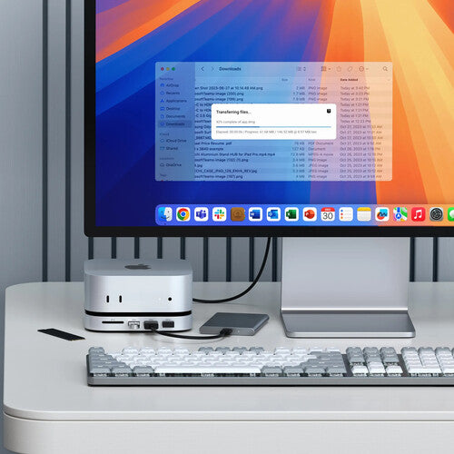 Satechi | Stand & Hub for Mac Mini M4 w/SSD Enclosure - Silver | ST-GNMMES