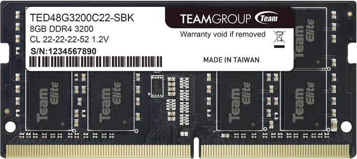 Team Group | 8GB PC4-25600 DDR4 3200MHz SO-DIMM | TED48G3200C22-S01