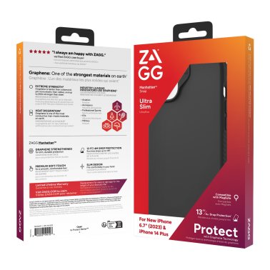 ZAGG GEAR4 | Manhattan Snap Case iPhone 15 / 14 Plus - Black | 15-11678