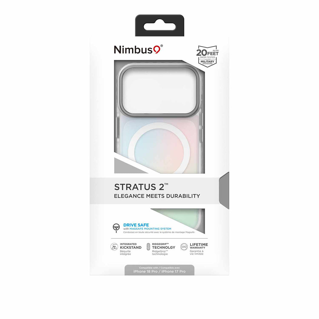 Nimbus9 | Stratus 2 MagSafe Case iPhone 18 Pro /17 Pro with Kickstand - Frost | N9S2IPH18PROFR