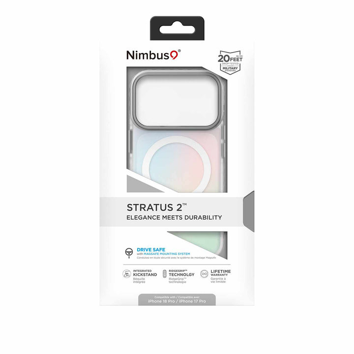 Nimbus9 | Stratus 2 MagSafe Case iPhone 18 Pro /17 Pro with Kickstand - Frost | N9S2IPH18PROFR