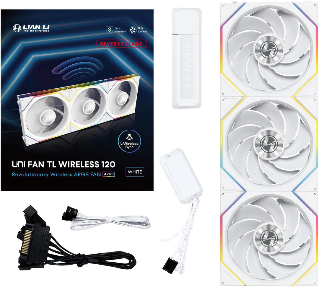 Lian-Li Fan | FDB fan 120x120x28 mm 3 pcs Reverse Blade Retail - White | 12RTL1W3W