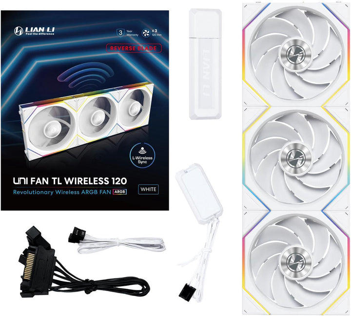 Lian-Li Fan | FDB fan 120x120x28 mm 3 pcs Reverse Blade Retail - White | 12RTL1W3W