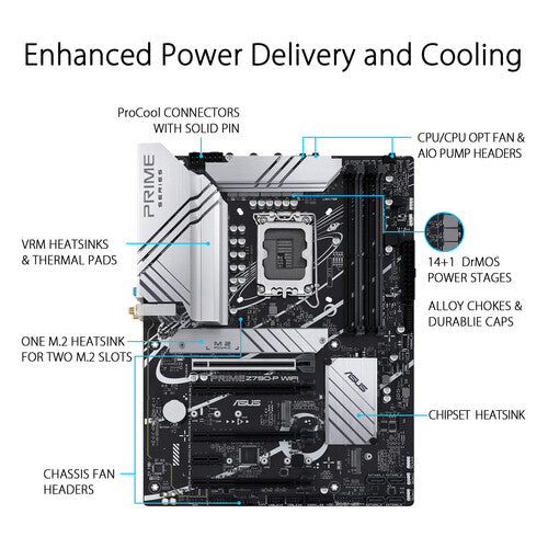 Asus  | Prime Intel Z790 LGA 1700 ATX Motherboard, M.2 x3, DDR5, WiFi6 | PRIME Z790-P WIFI