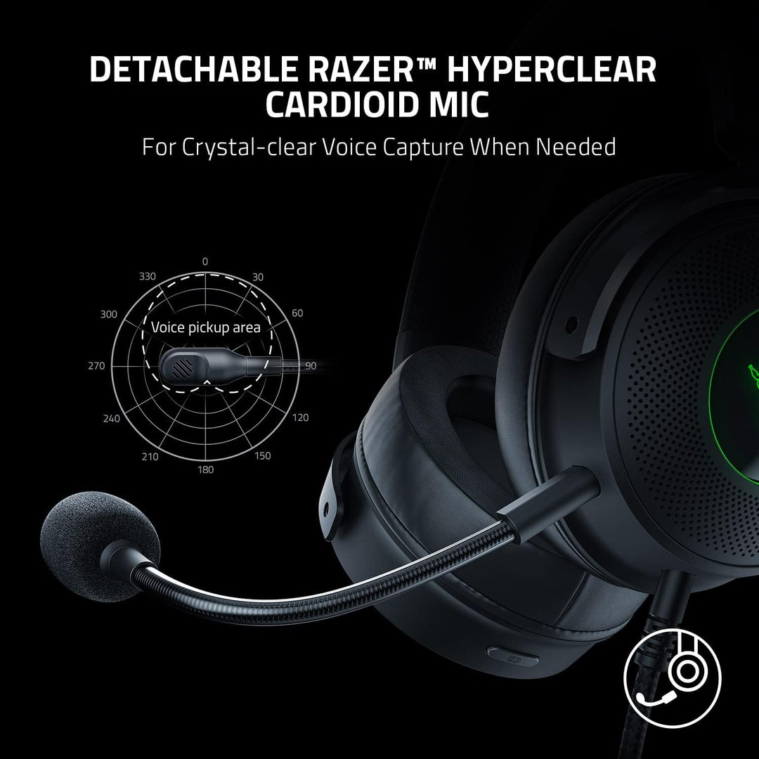 Razer | Kraken V3 HyperSense Wired USB Over-Ear Gaming Headset with Haptic Technology | RZ04-03770100-R3U1