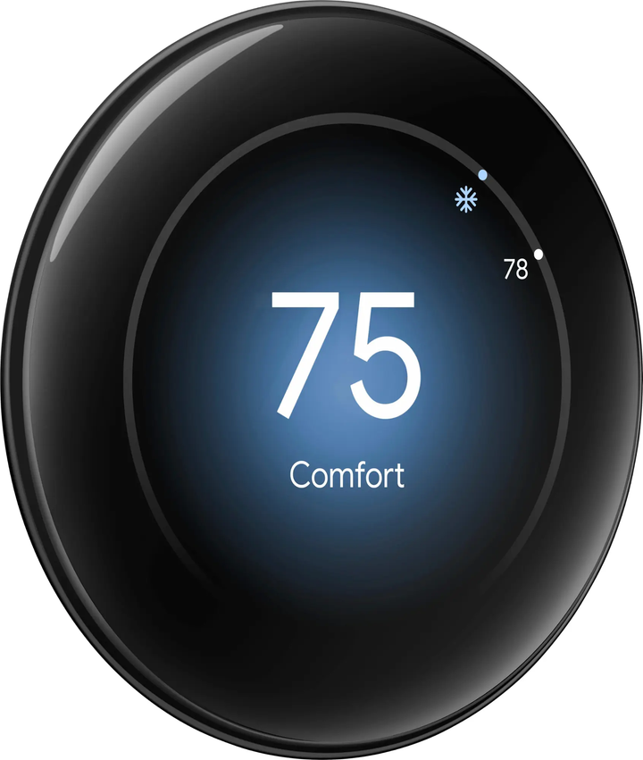 Google | Nest Wi-Fi Smart Learning Thermostat (4th Generation) with Nest Temperature Sensor (2nd gen) - Polished Obsidian |