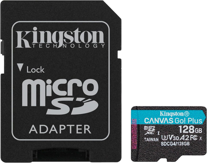 Kingston | Canvas Go Plus 128GB microSDXC Gen4 200MB/s A2 U3 V30 Card + Adapter SDCG4/128GB