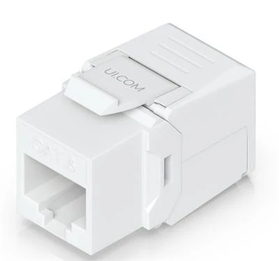 Ubiquiti | Keystone for terminating a Cat6A Ethernet Jack - White | UACC-KEYSTONE-JACK-C6A
