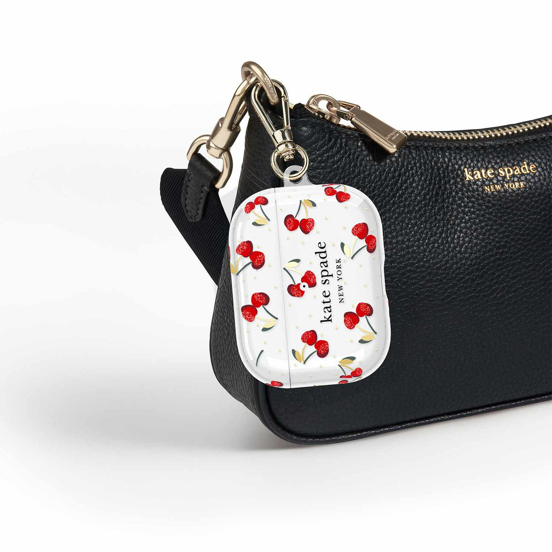 Kate Spade | Protective Case with Gold Ring Clip for AirPods Pro 3 - Cherry Dot | KS059334