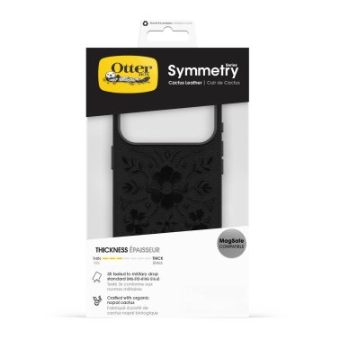 Otterbox | Symmetry Cactus Leather iPhone 18 Pro/17 Pro Embroidery MagSafe Case - Ink Blossom | 77-000493