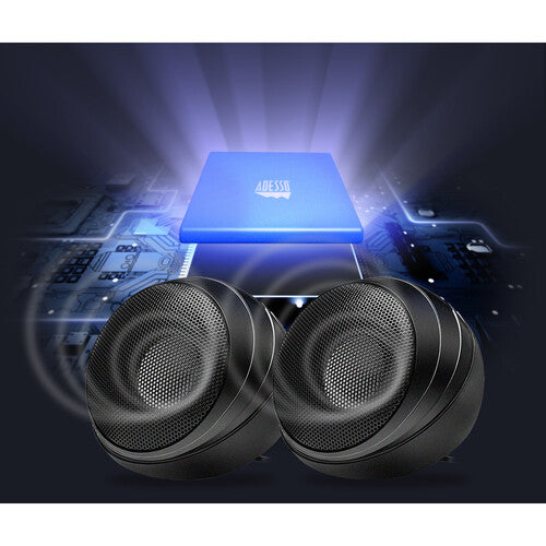 Adesso | Xtream S4 USB-Powered Desktop Speaker 5W x 2 - Black | XTREAM S4