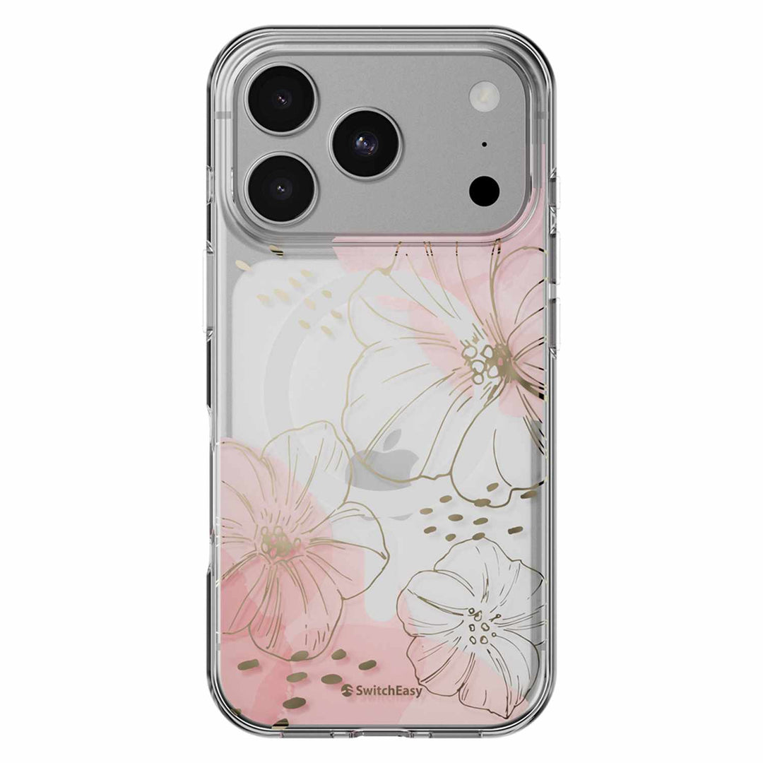 SwitchEasy | Fleur M3D Patterned Protective iPhone 18 Pro /17 Pro Case - Fleur Gold | SPH18P268GL26