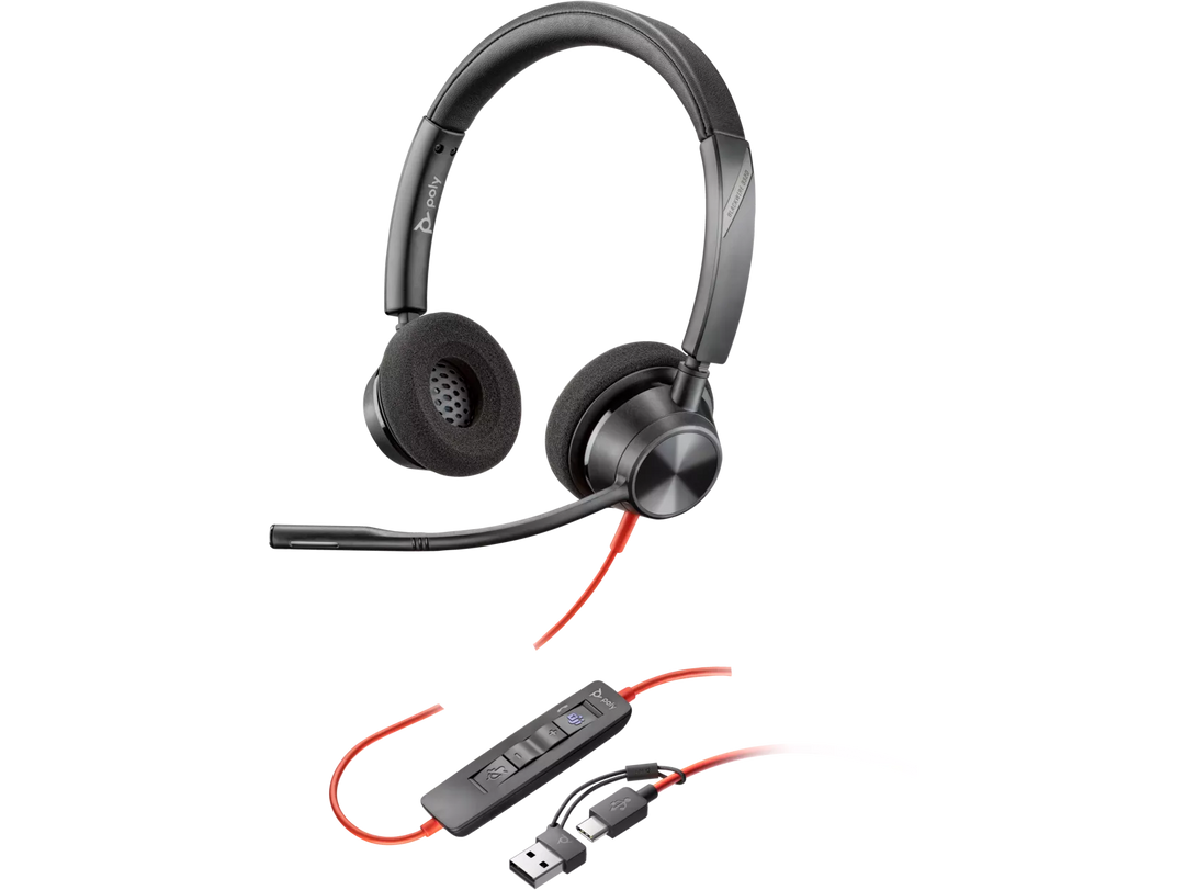 HP Poly | BW 3320 Stereo Headphones USB-C HS + USBC / A Wired - Black | 8X219AA