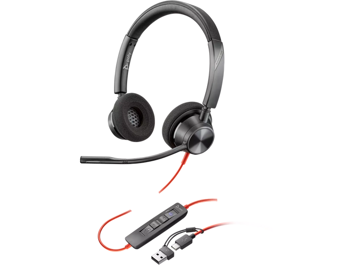 HP Poly | BW 3320 Stereo Headphones USB-C HS + USBC / A Wired - Black | 8X219AA