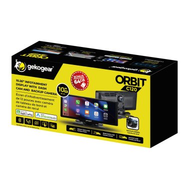 myGEKOgear | Orbit C120 10.26" Display for Apple CarPlay Android Auto with Dual Dash Cam, Back Up Cam - Black | 15-12813
