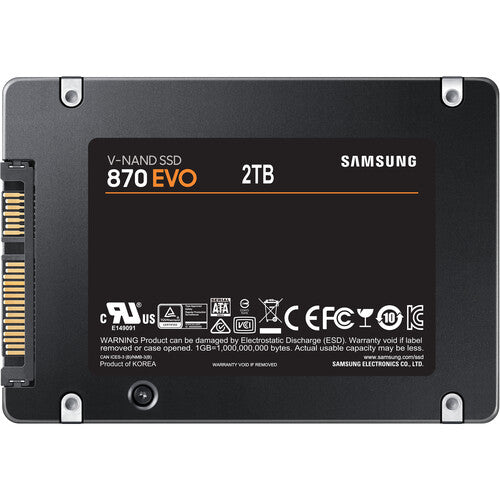 Samsung | 870 EVO 2TB SATA III 2.5" Internal Solid State Drive | MZ-77E2T0B/AM  | PROMO ENDS MAY 23 | REG. PRICE $349.99