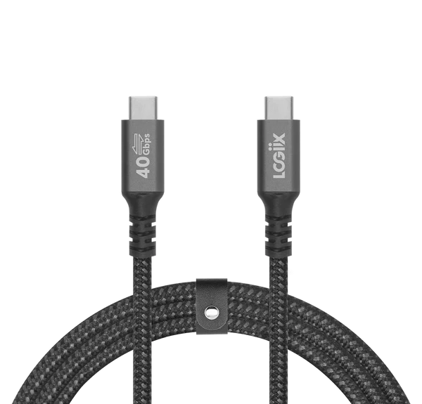 LOGiiX | Piston Connect 240W 40 Gbps Pro 1M USB 4.0 USB-C to USB-C - Black | LGX-14080
