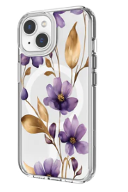 Caseco | Clear Design Case for iPhone 15/ 14 / 13 - Purple Wildflower | ED24B1-00FX