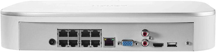 Lorex | Fusion Series 4K Camera Capable 8 Cameras - 2TB Wired NVR System with A14 IP Dome Cameras - White | N4K2-88WD-6