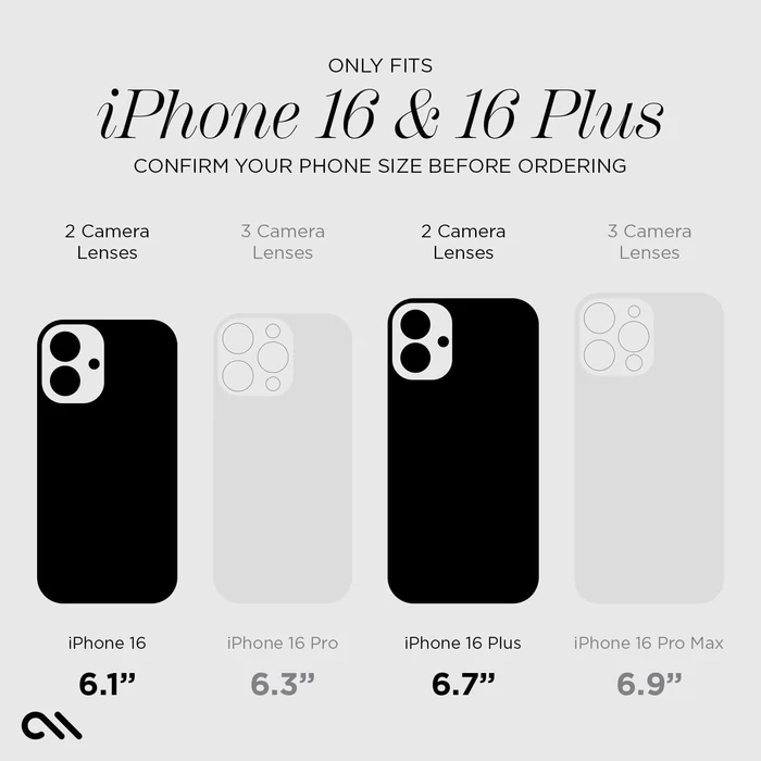 Case-Mate | Aluminum Ring Glass Lens Protector iPhone 16 / 16 Plus - Black | 15-13284