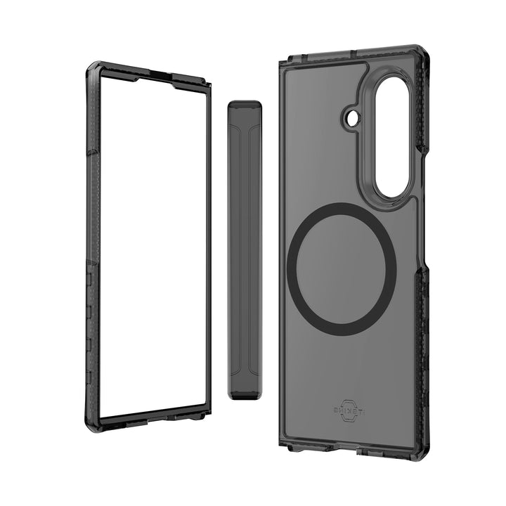 ITSKINS | Hybrid_R Case Hinge w/MagSafe for Samsung Galaxy Z Fold 7 - Smoke/Transparent | SGQ7HIMCLBKTR
