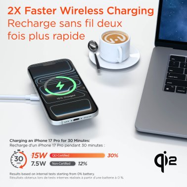 Hypergear | Qi2 MaxCharge MagSafe Wireless Magnetic Charger w/ Connected USB-C PD Cable 15W | 16317