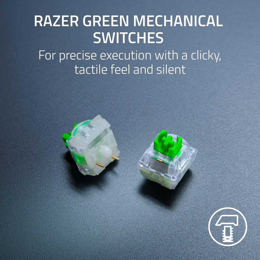 Razer | Widow V4 X Full Size Wired Mechanical Green Clicky Switch Gaming Keyboard with Chroma RGB Backlighting - Minecraft Edition | RZ03-04704100-R3M1