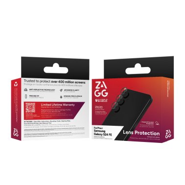 ZAGG | InvisibleShield Glass Elite Camera Rings Lens Protector Samsung Galaxy S24 FE - Black | 15-13636