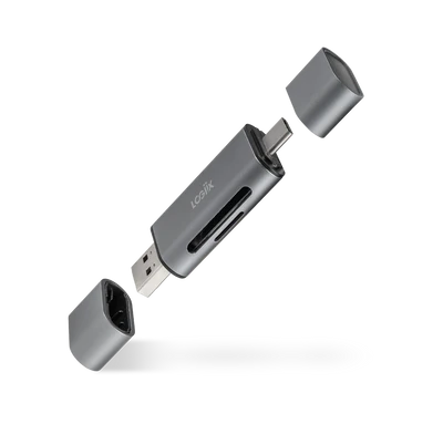 LOGiiX | Adapter Dual Card Reader USB-A / USB-C to SD - Graphite Grey | LGX-13886
