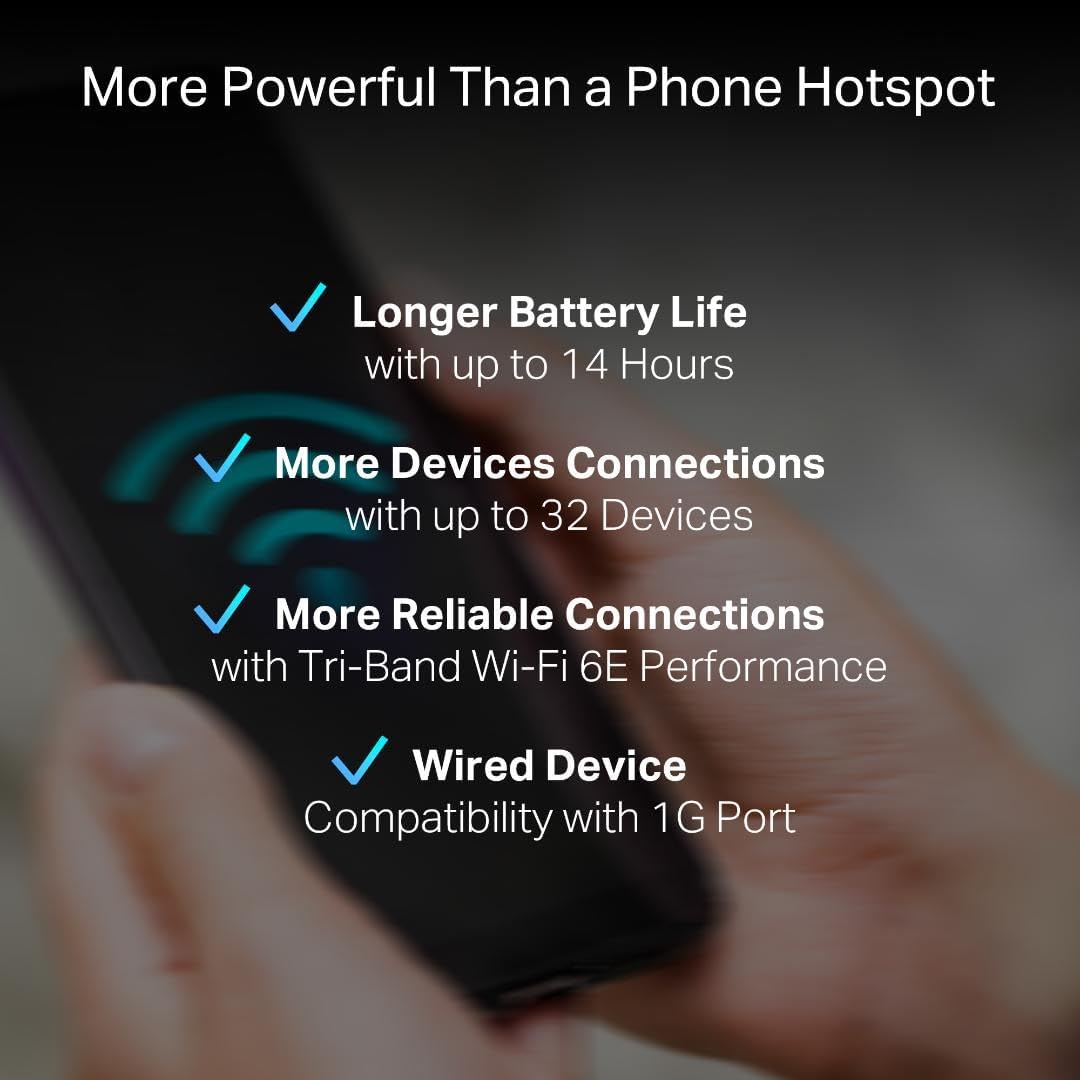 TP-Link | 5G Cellular Router WiFi 6E AXE3600, 5G/4G LTE, Tri-Band, Touchscreen, 2.5Gbps LAN/WAN Port - Black | M8550