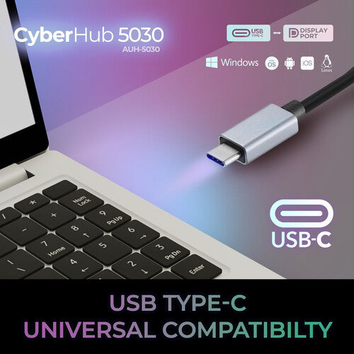 Adesso | USB-C Male to DisplayPort Female Adapter 5.9" - Grey | AUH-5030