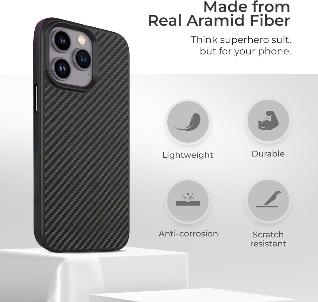 Caseco | Fremont Kevlar Case w/MagSafe for iPhone 15 Pro - Black | C28B3-01
