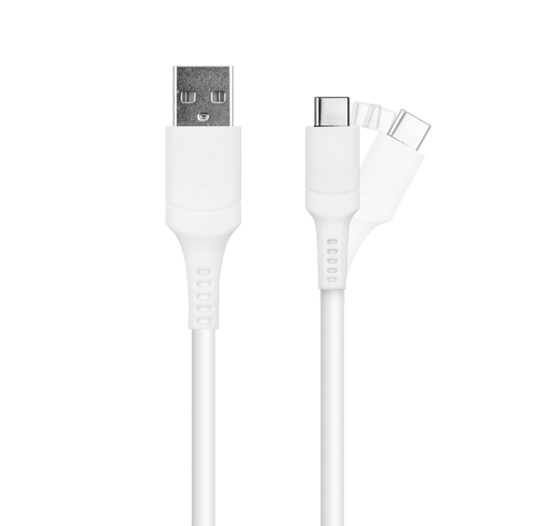 LOGiiX | Sync & Charge Anti Stress 1.2M / 4FT - USB-A to USB-C - White | LGX-12860