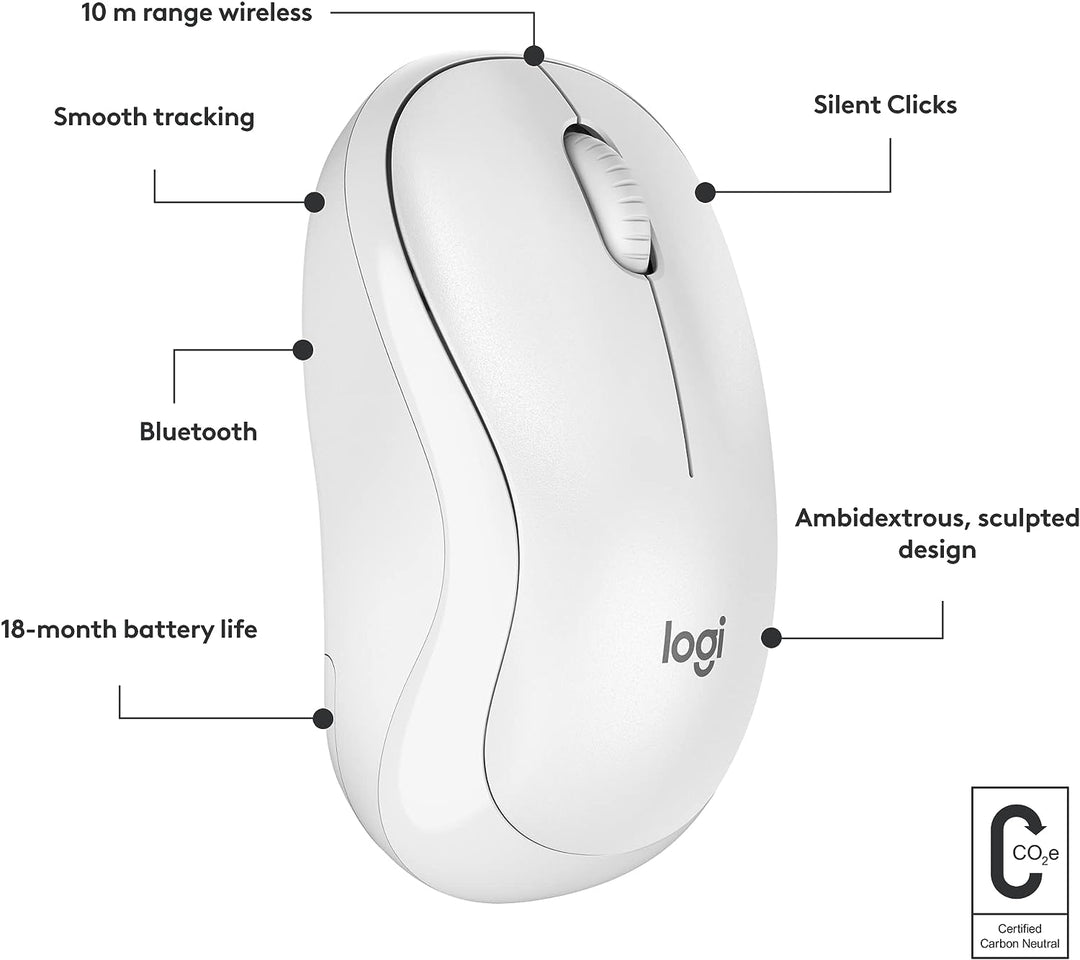 Logitech | M240 Silent Wireless Bluetooth Mouse - Off-White | 910-007116