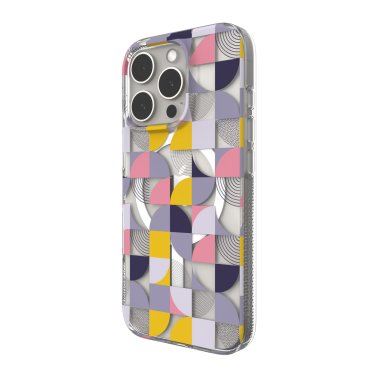 ZAGG | Milan Graphene Snap Case iPhone 16 Pro - Pink /Grey Geometric | 15-13426