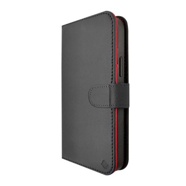 Uunique London | 2-in-1 Leather Folio & Detachable MagSafe Case iPhone 15 Pro - Black/Red | 	15-11351