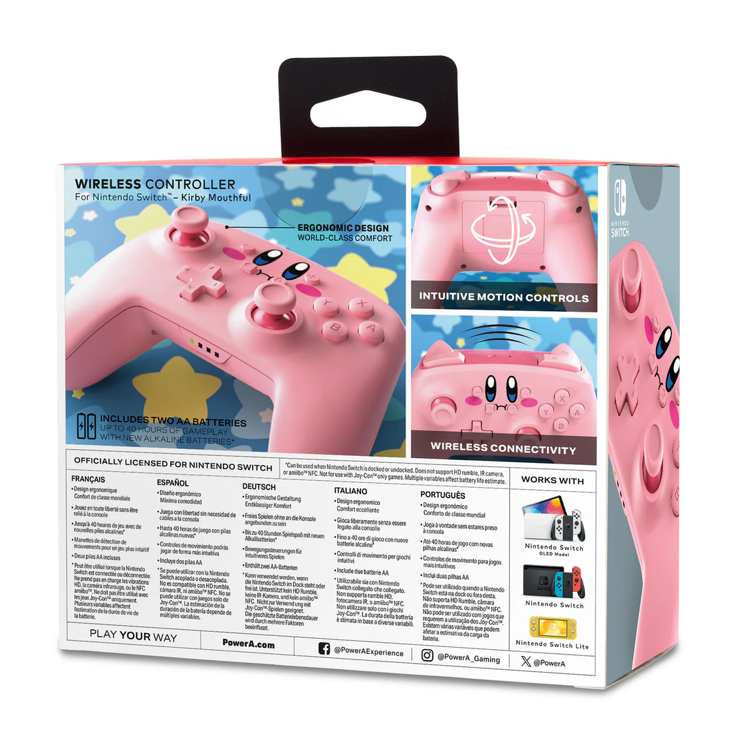 PowerA | Kirby Mouthful Wireless Controller for Nintendo Switch | NSGP0348-01