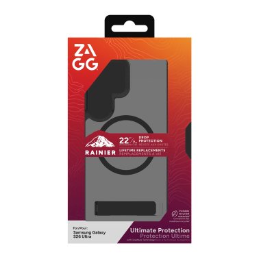 ZAGG | Graphene Rainier Snap Kickstand Case Samsung Galaxy S26 Ultra - Smoke Black | 0702321392